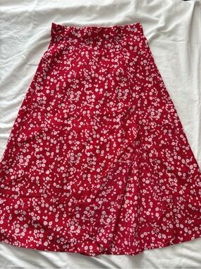 Red Midi Skirt
